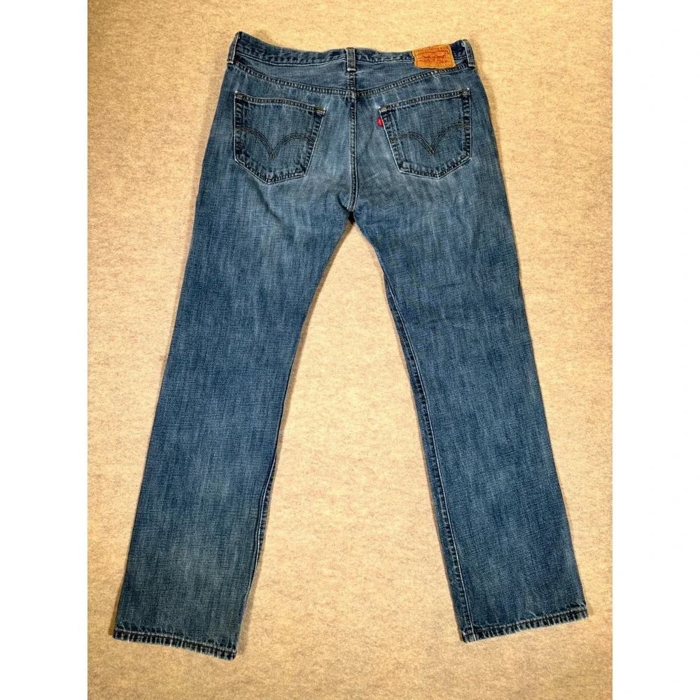 Levis 501 Original Fit Jeans Men 36x34 Blue Denim Cotton Straight Leg Button Fly